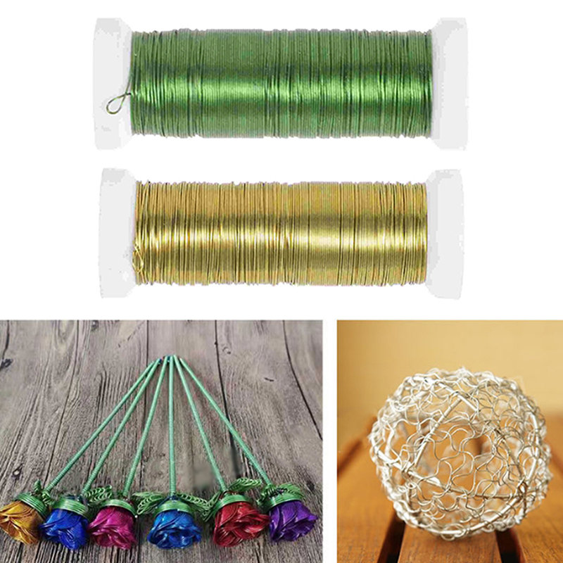 Wire Stem Florist - 1 個 30 メートル工芸ワイヤー花屋フラワーワイヤー茎 DIY 花茎ワイヤーフラワーアレンジメント鉄線