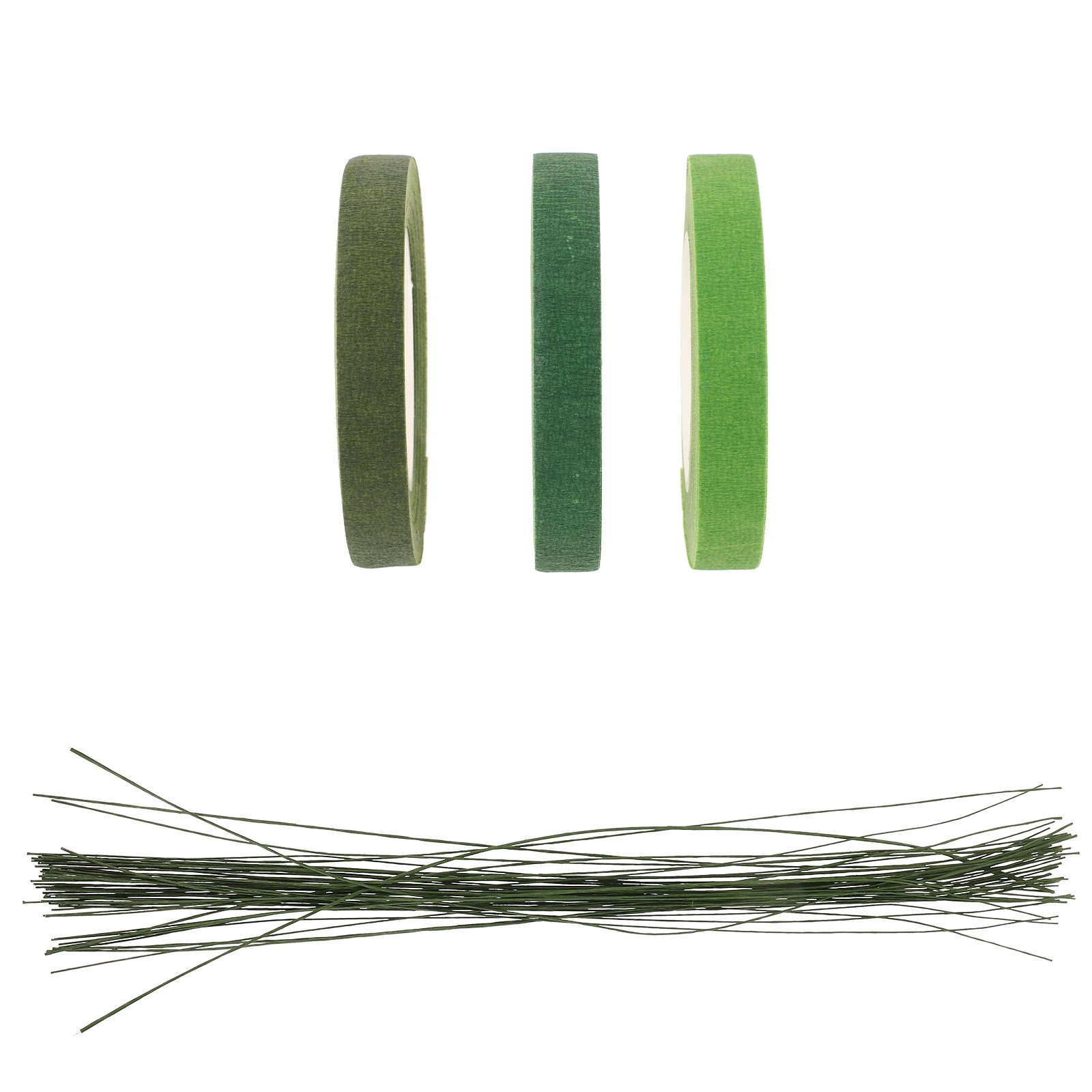 Wire Stem Florist - 1セット 花茎用テープワイヤーセット 紙製プラスチック製 柔軟なDIY花茎ラップテープ 花屋クラフト用品 花飾り用品