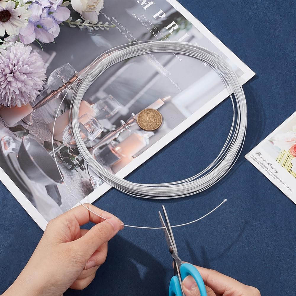 工芸品製造用の白い花のワイヤー、綿で覆われた製粉所ワイヤー、 - Wire Stem Florist のレビューと価格