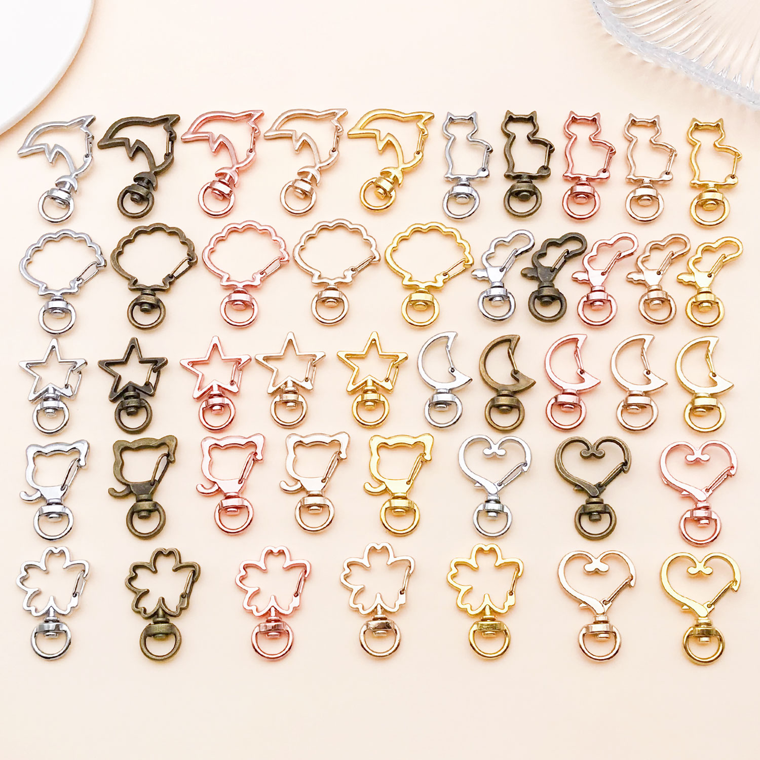 5 ピース/ロットハートスタームーン猫犬シェルイルカ花チャー - Flower Supply のレビューと価格