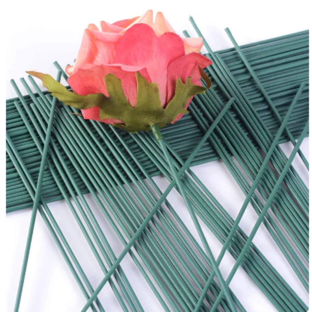50 個花茎ワイヤー工芸品ダークグリーンワイヤー花屋用フラワ - Wire Stem Florist のレビューと価格