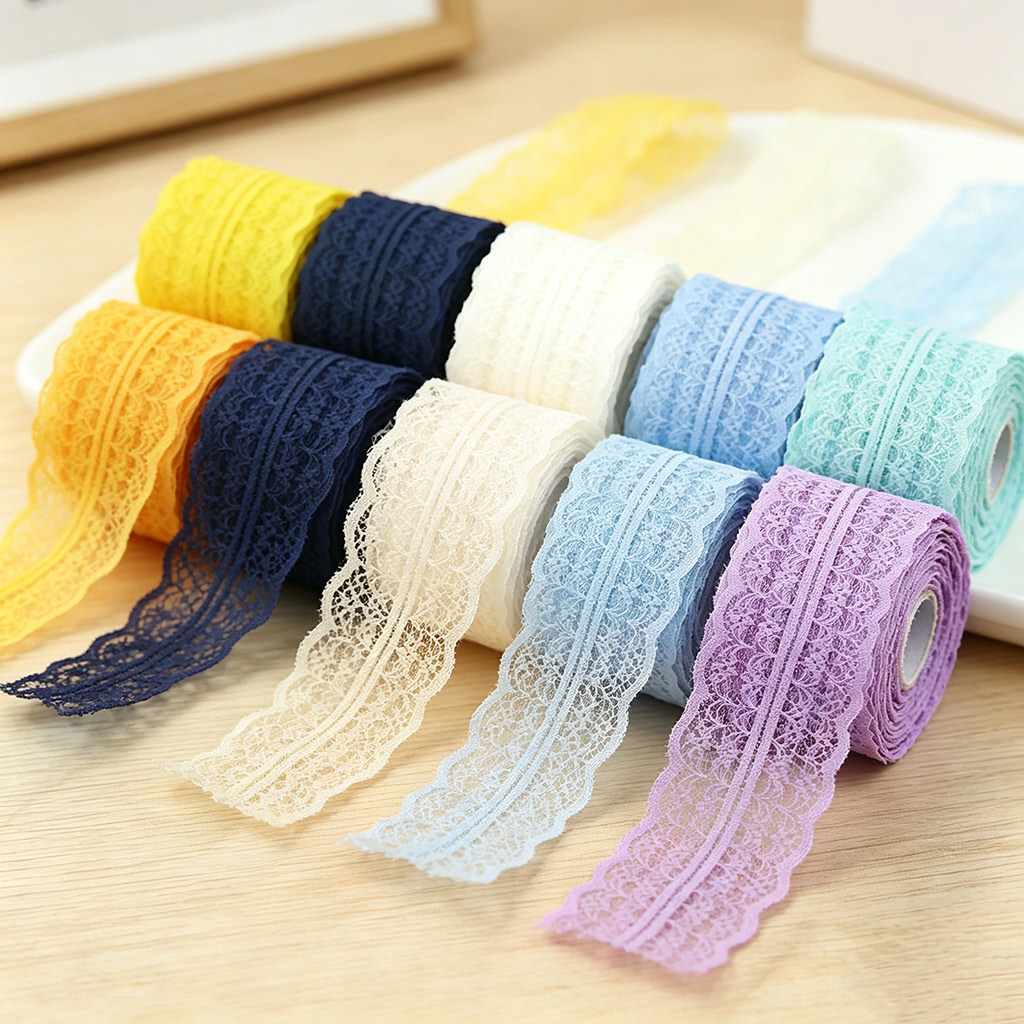 (5ヤード/ロール) 45mm ホワイトレース生地 ウェビン - Ribbon Organza Roll のレビューと価格