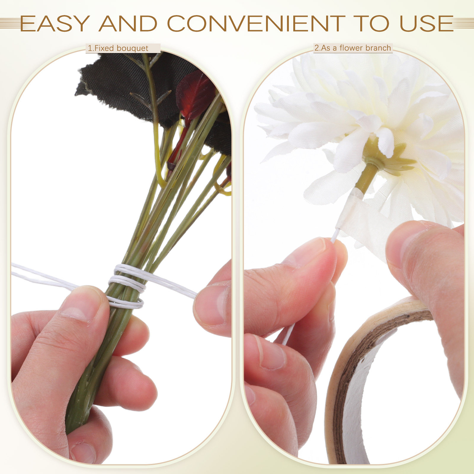 100本入りペーパーウィステリアステム、プレミアム鉄製フロー - Wire Stem Florist のレビューと価格