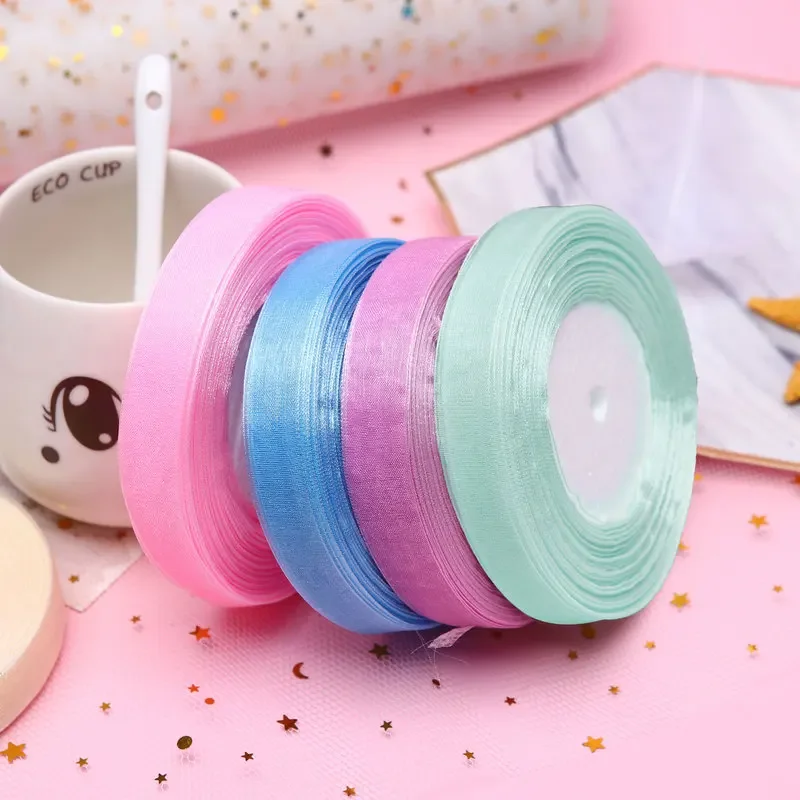 15mm 50ヤード/ロール オーガンザリボン ギフト ウェ - Ribbon Organza Roll のレビューと価格
