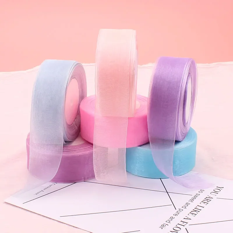 4 センチメートルシフォンオーガンザリボン卸売ギフトラッピン - Ribbon Organza Roll のレビューと価格